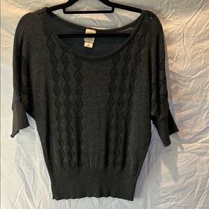Mossimo Supply Co Gray Sweater with Cable Knit Design